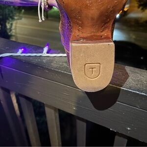 Brown Leather Boots with T Logo